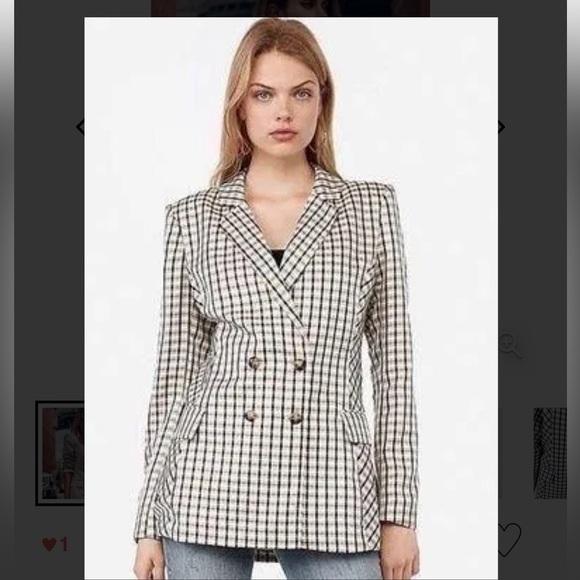 Express Jackets & Blazers - Express X Negin Mirsalehi Mixed Plaid
Boyfriend Blazer Women's Size XS